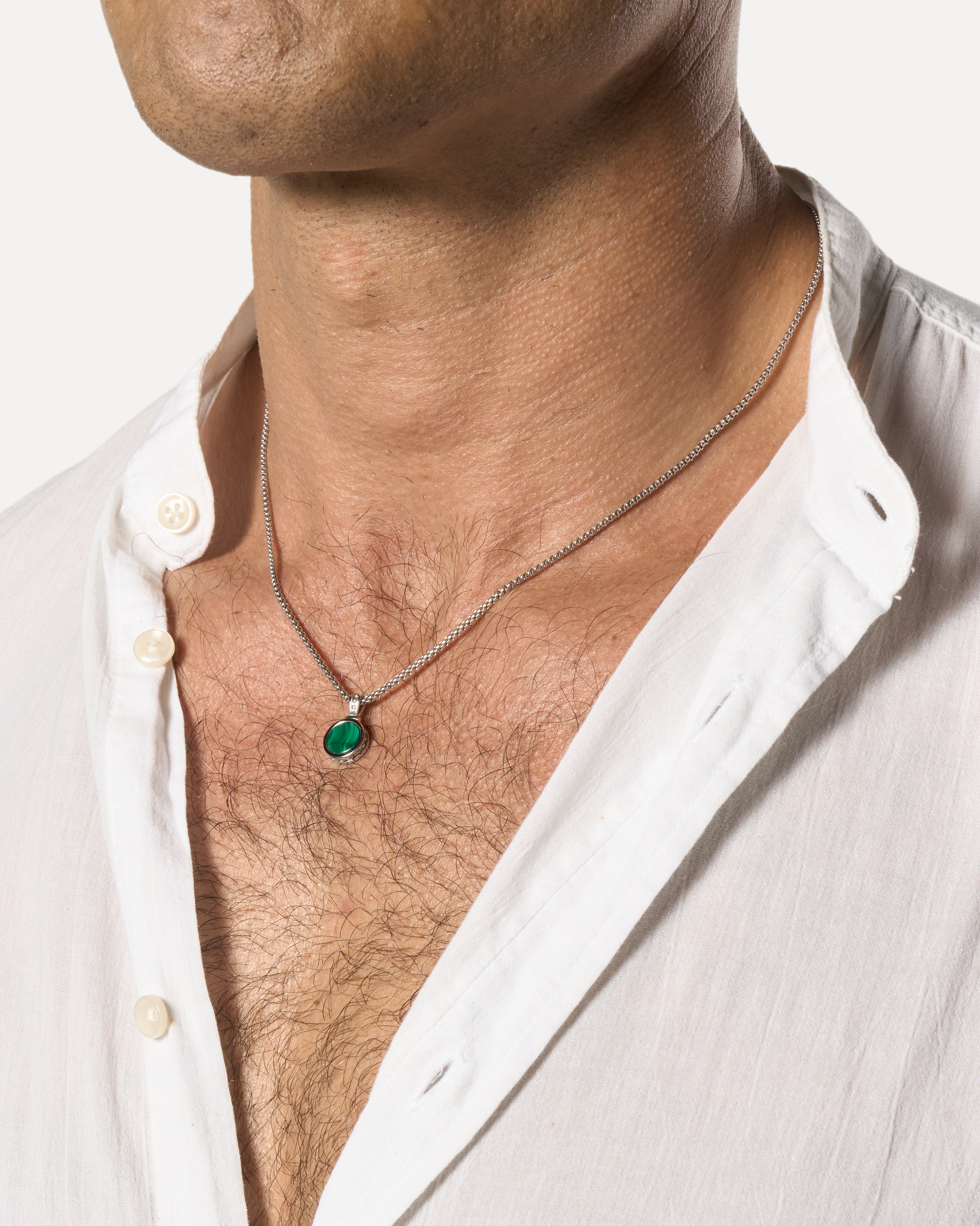 Colgante - Orbe de malaquita (Plata)