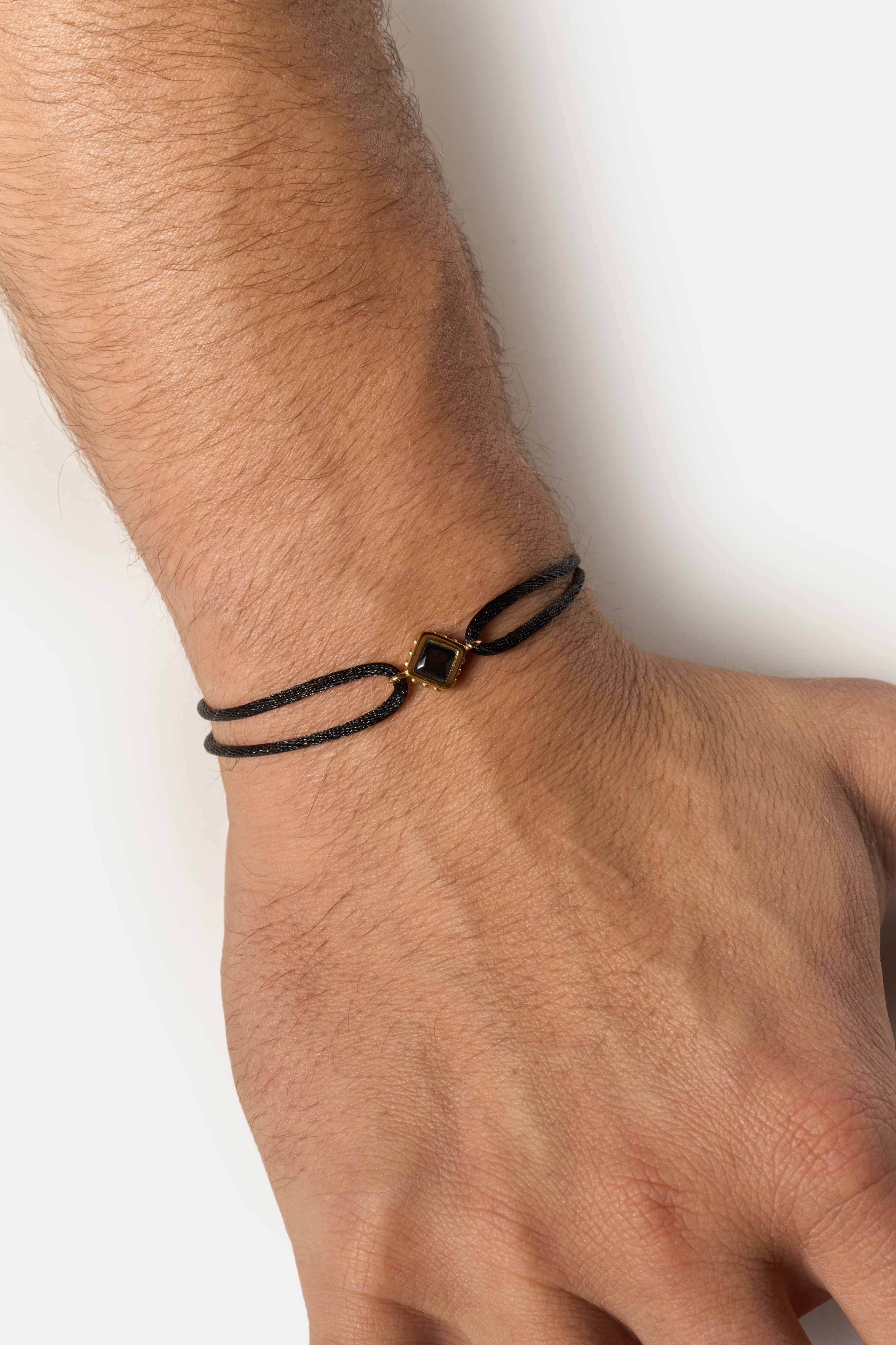Pulsera de cordón - Ónice (Oro)