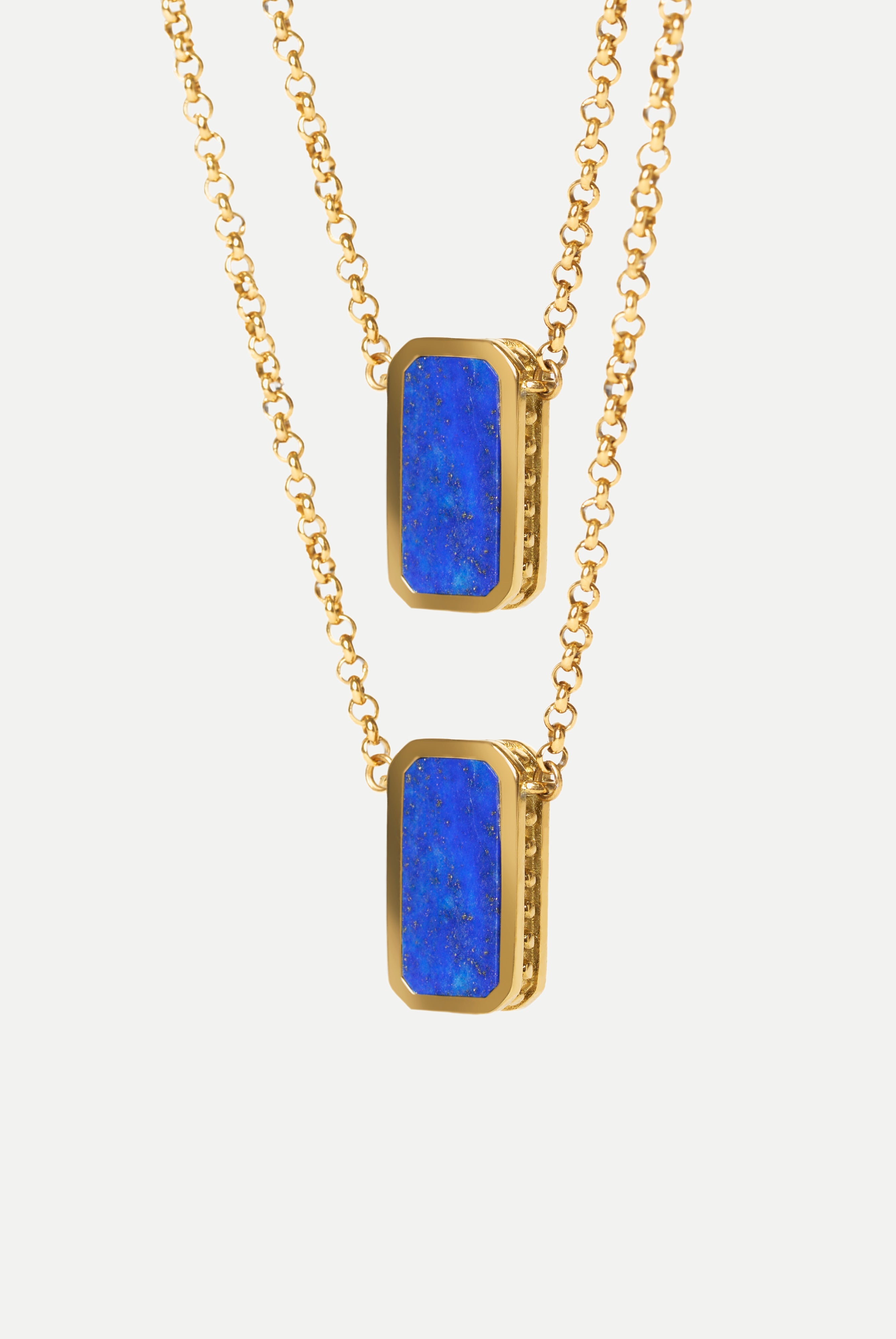 Blue Lapis Pendant in Gold Vermeil - TESEO