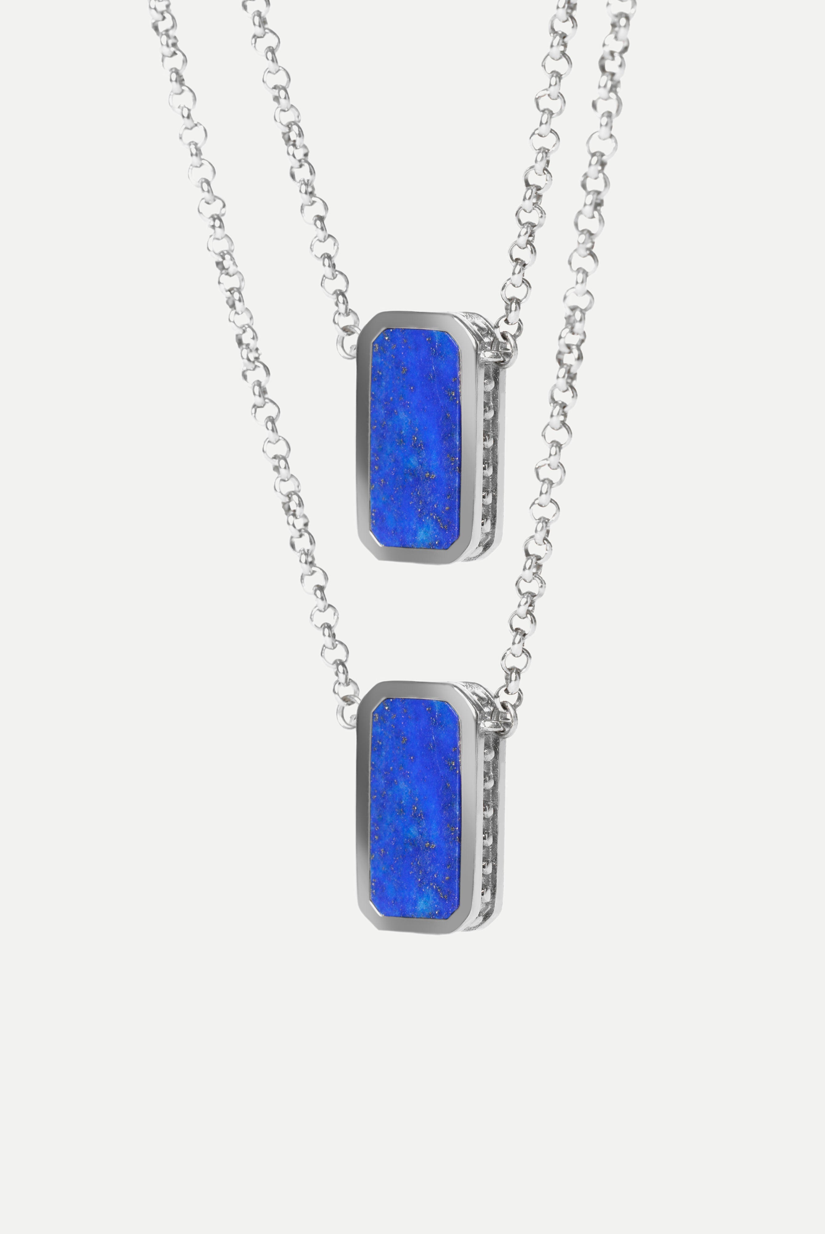 Blue Lapis Pendant in Sterling Silver - TESEO