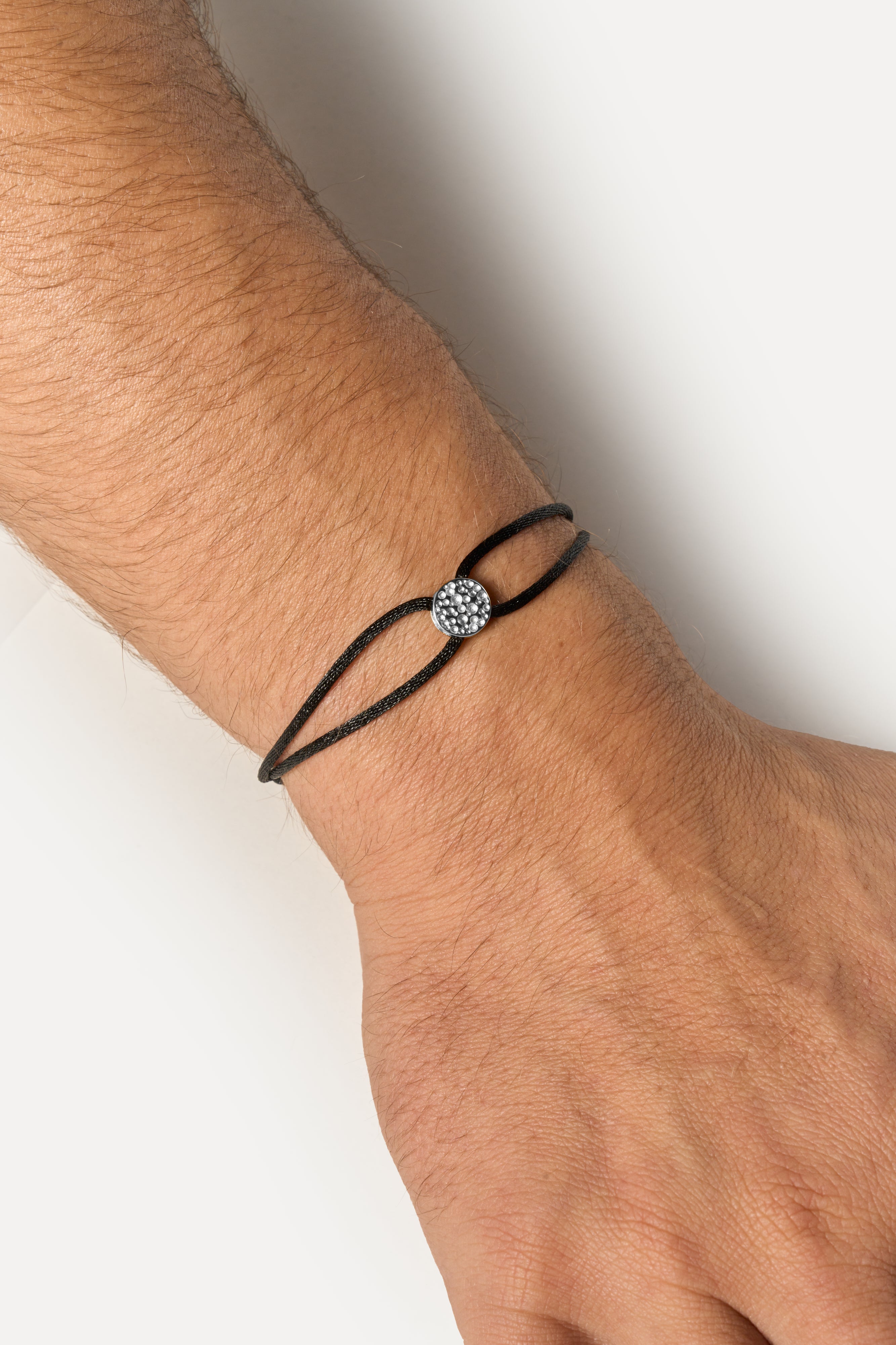 Pulsera de cordón - Pavé (Plata)