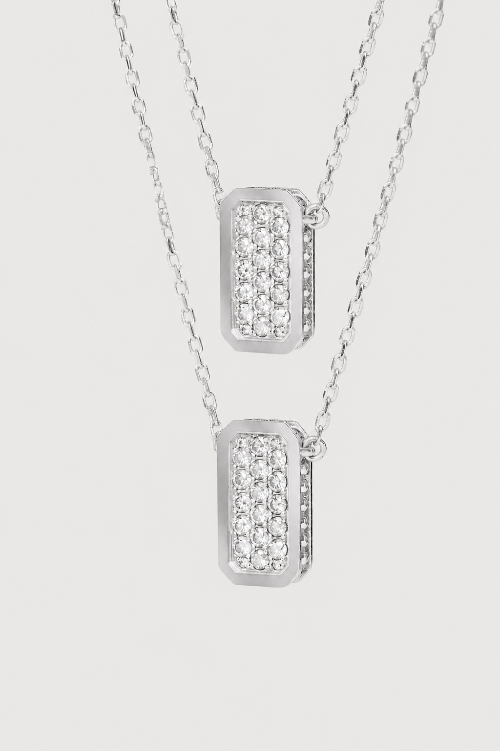 Escapulario con Diamantes - Oro Blanco 18k