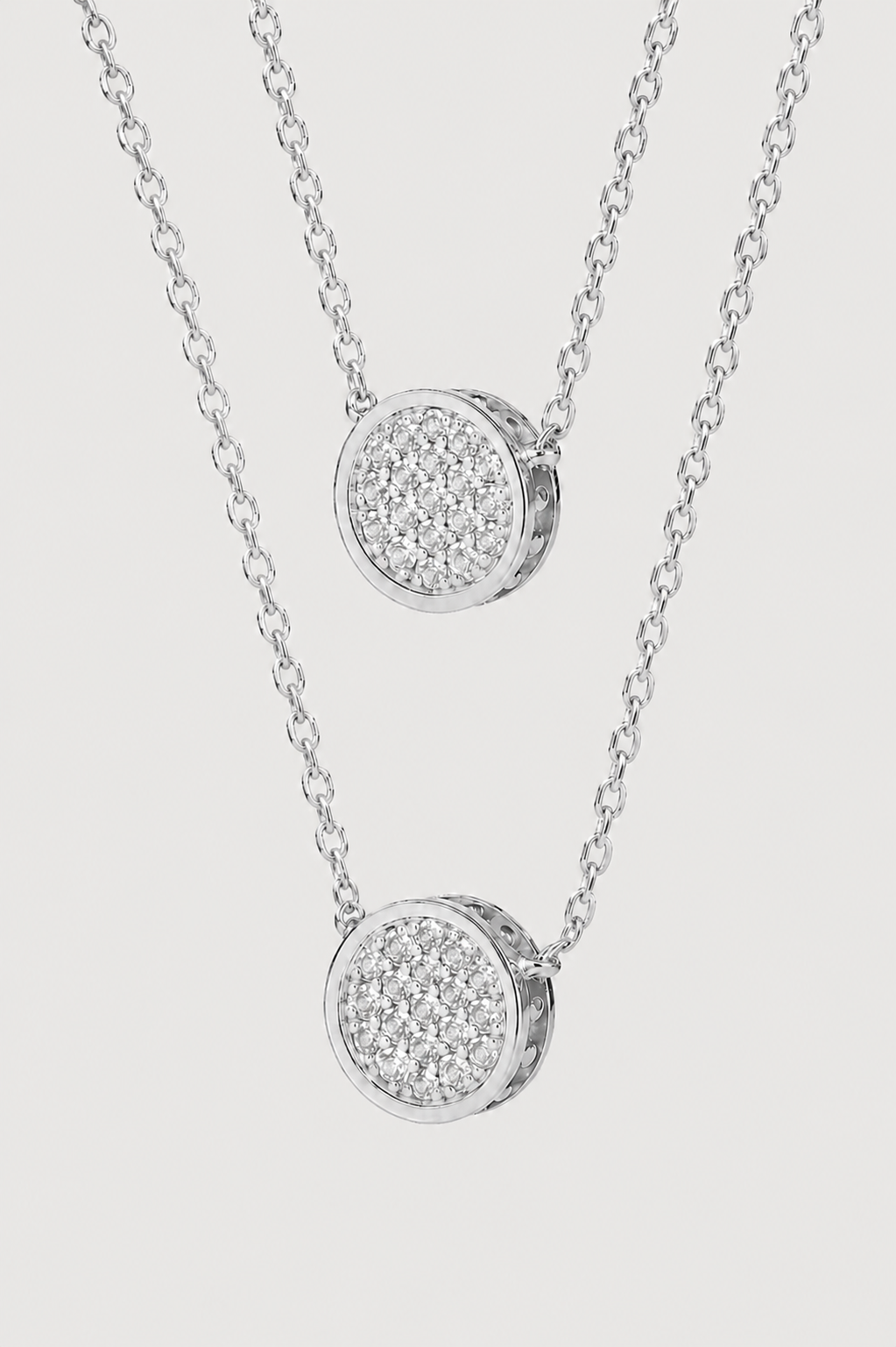 Escapulario de Diamante Azul - Oro Blanco de 18k