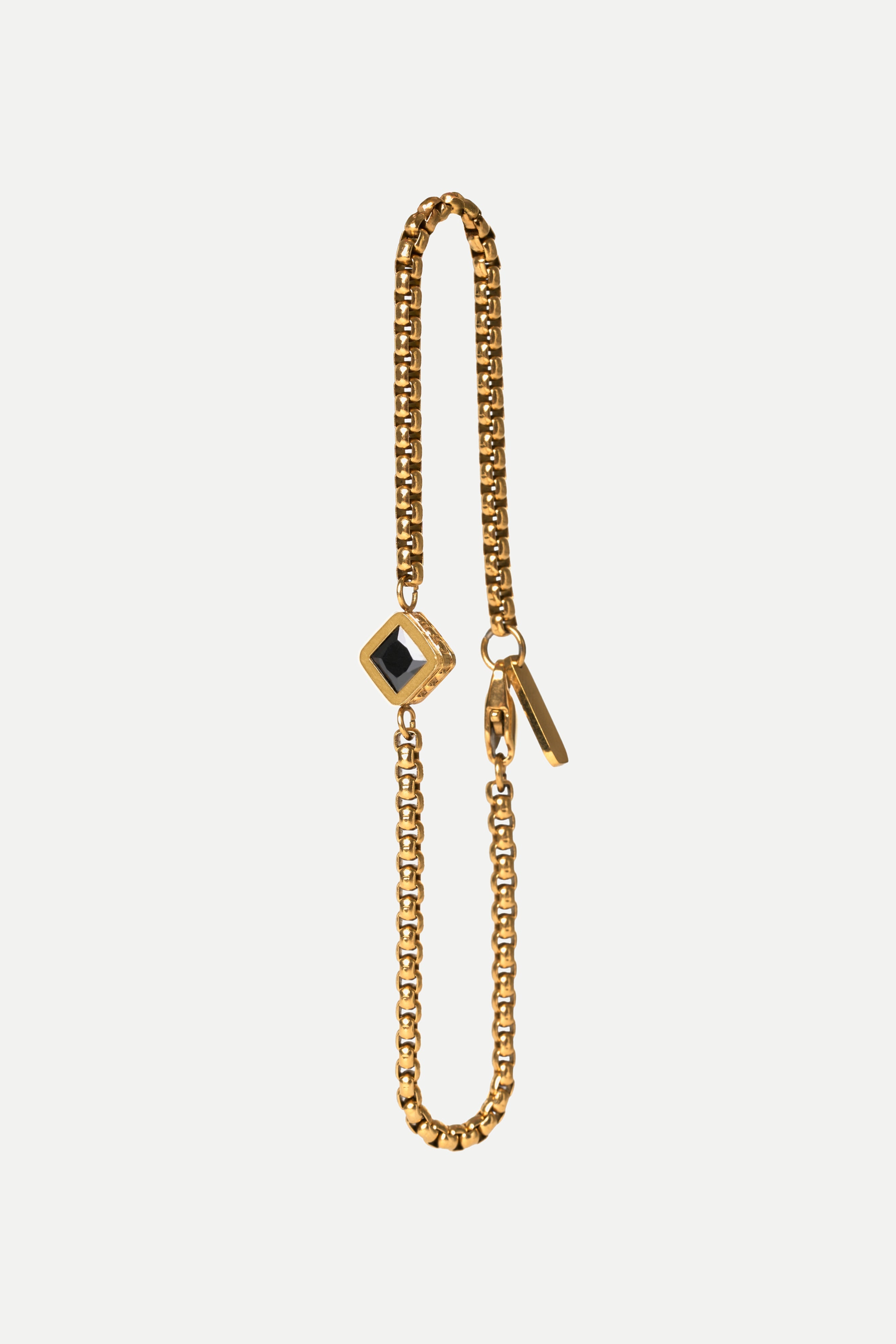 Pulsera de cadena – Ónix (Oro)