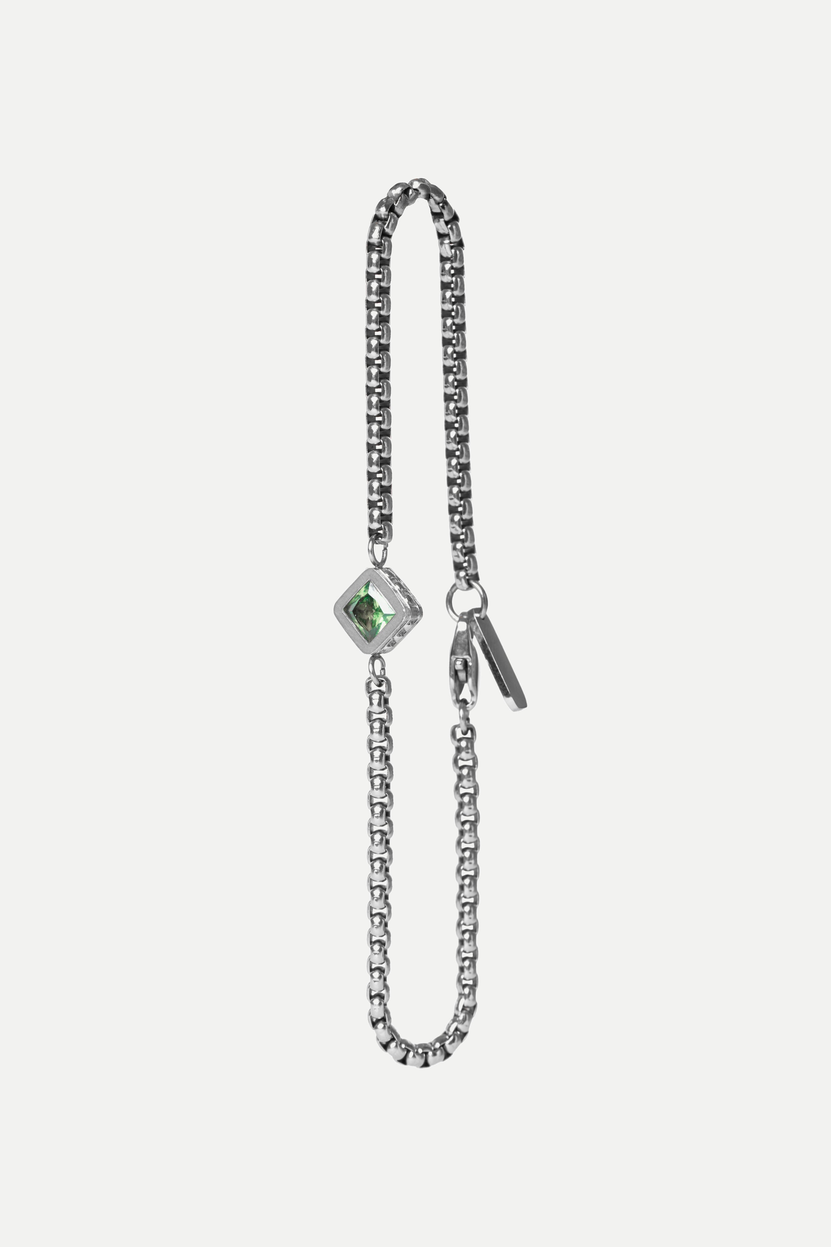 Pulsera de cadena – Peridoto (Plata)