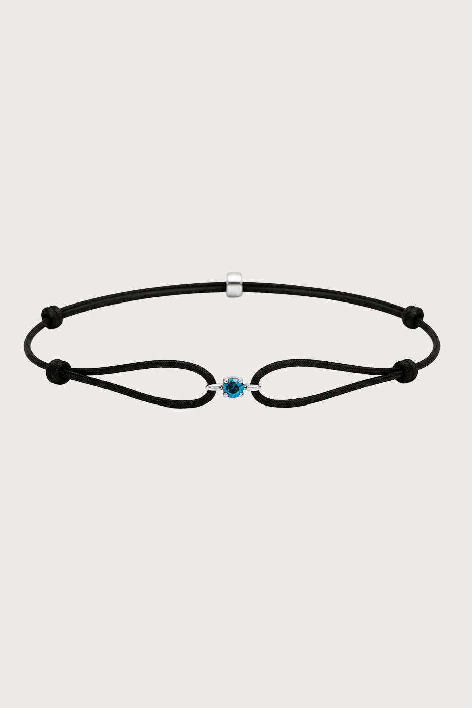 Solitario de diamante azul - Oro blanco de 18K