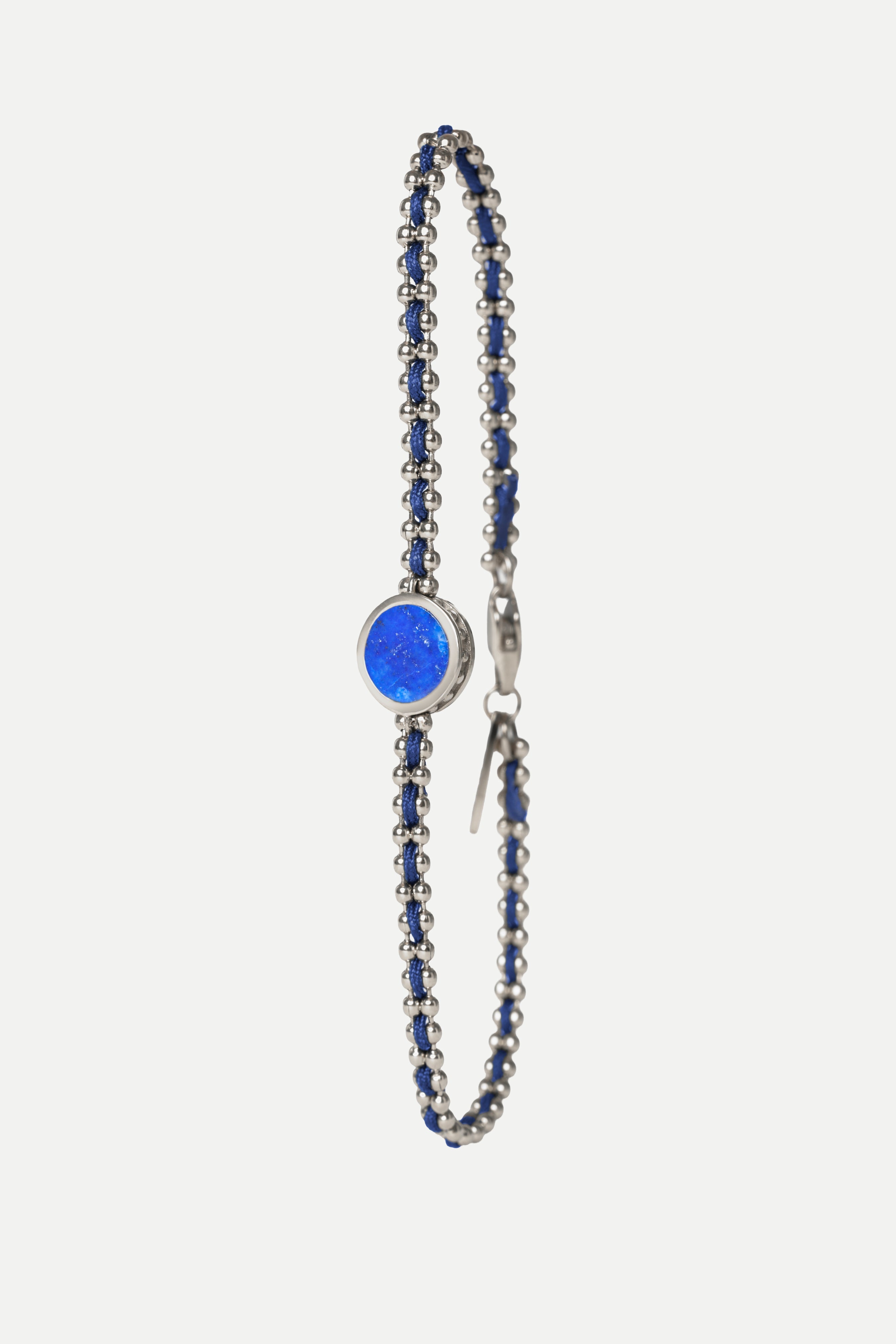Pulsera de cadena – Orbe Lapis (Plata)