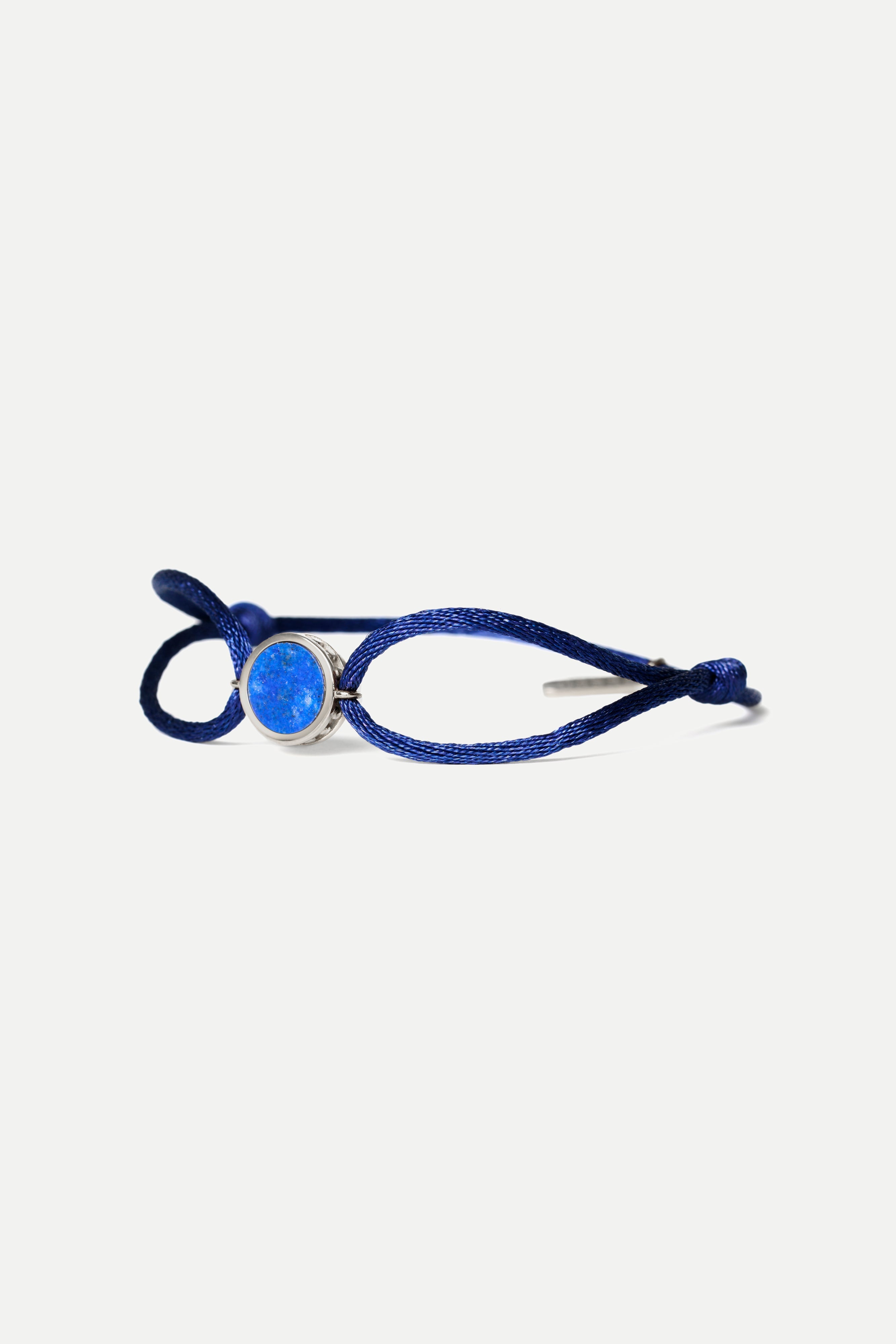Pulsera de Cordón – Orbe Lapis (Plata)
