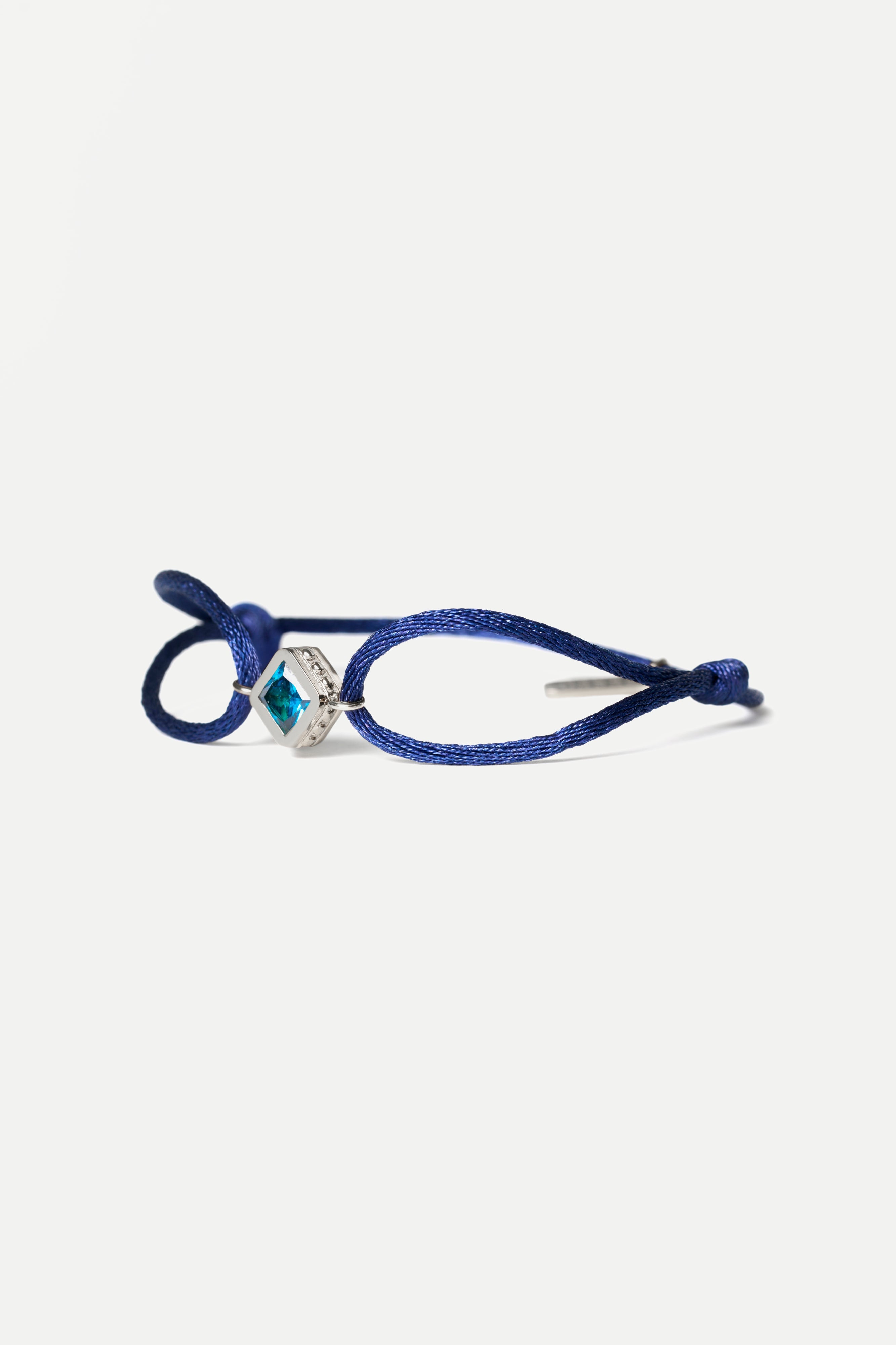 Pulsera de cordón - Topacio Azul (Plata)
