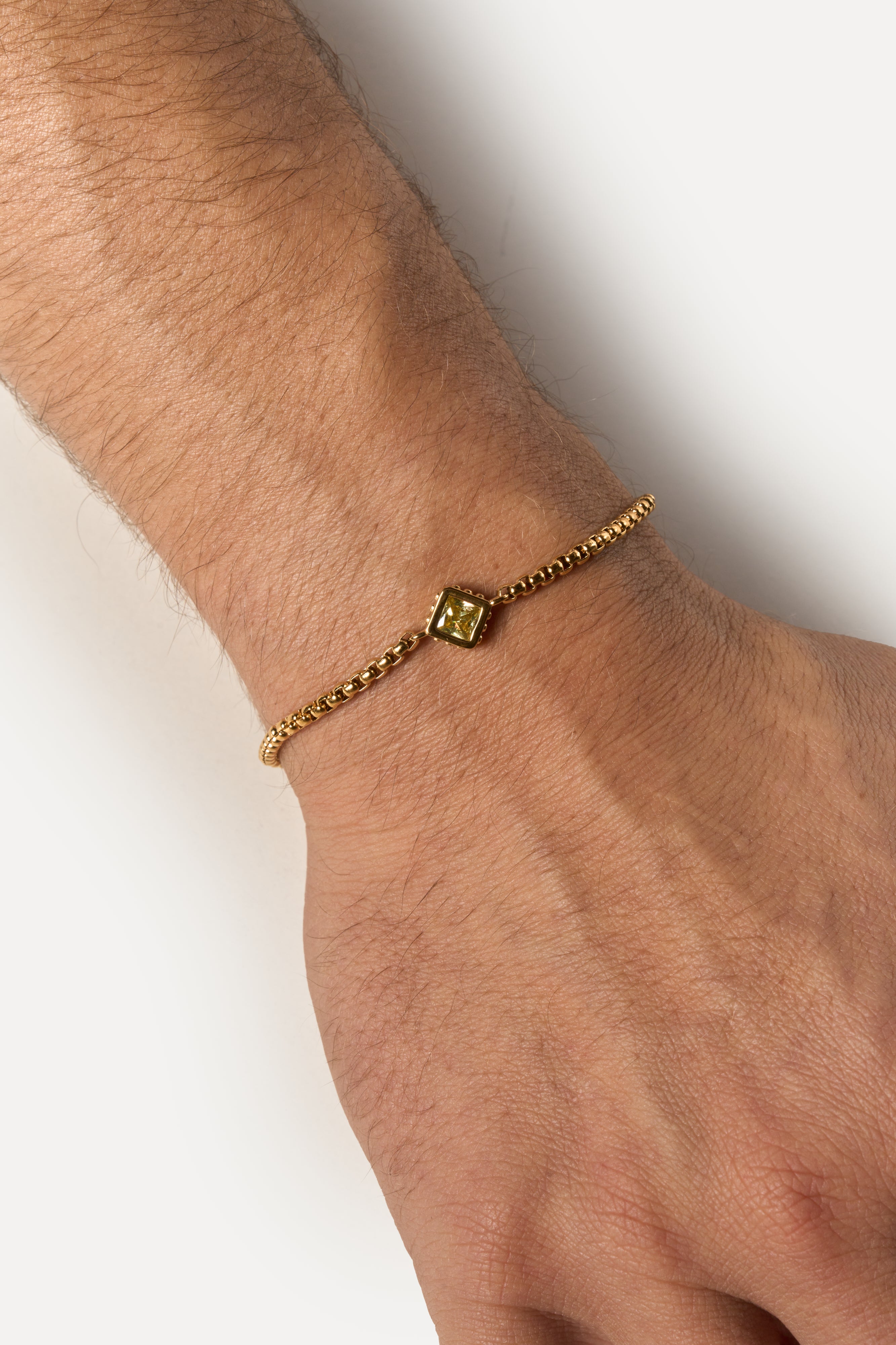 Pulsera de cadena – Peridoto (Oro)
