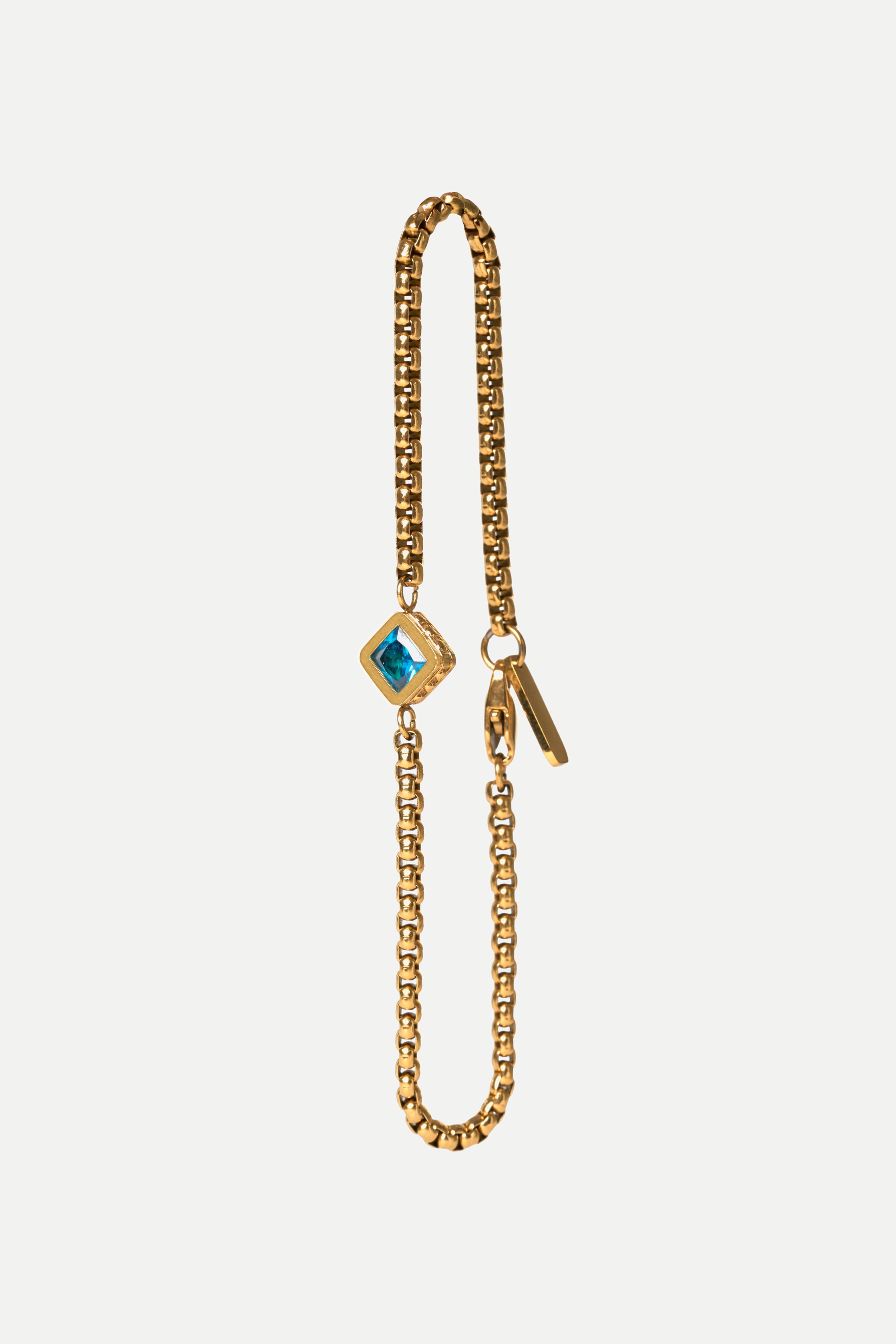 Pulsera de cadena – Topacio azul (Oro)