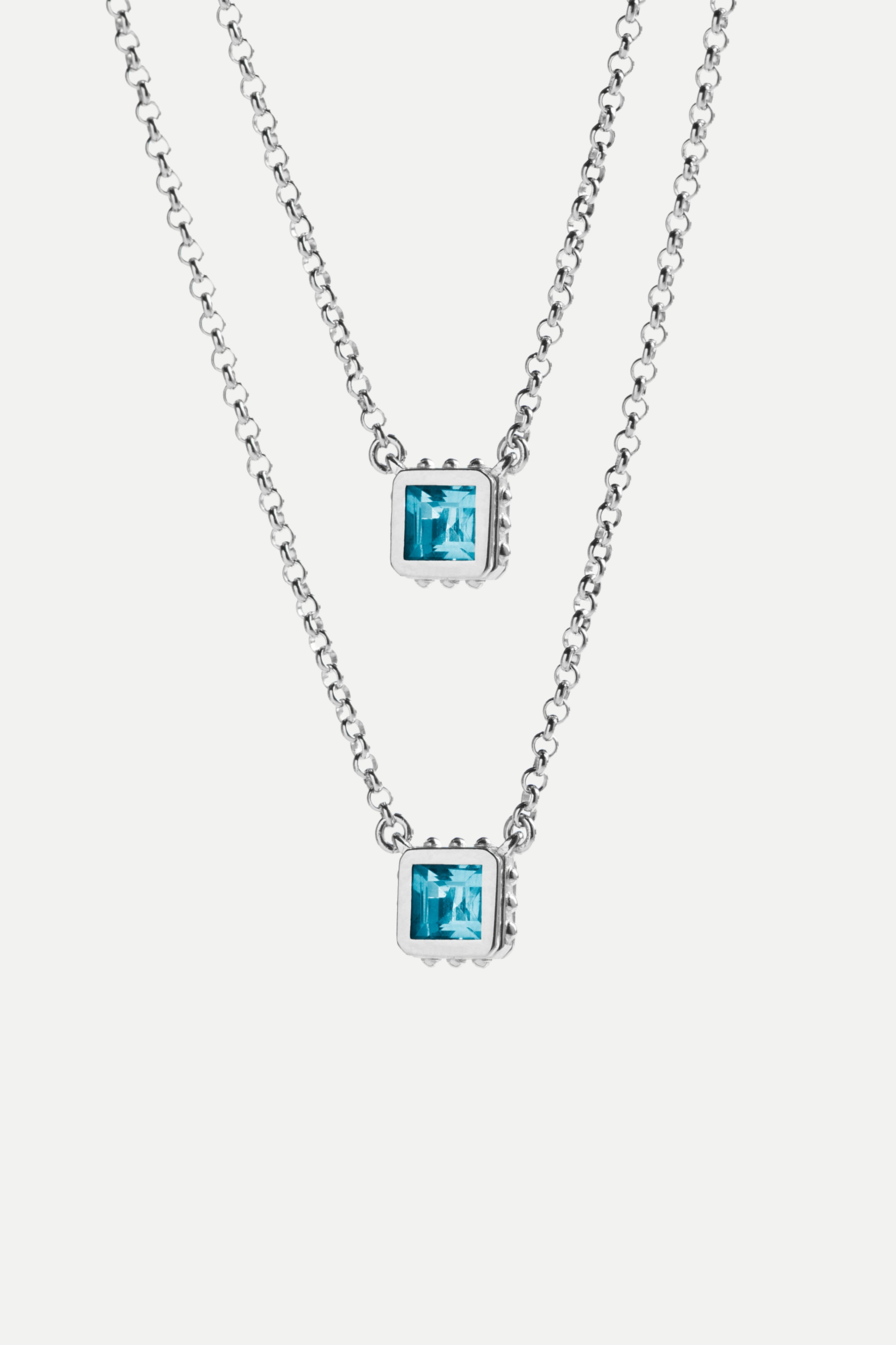 Escapulario - Topacio Azul (Plata)