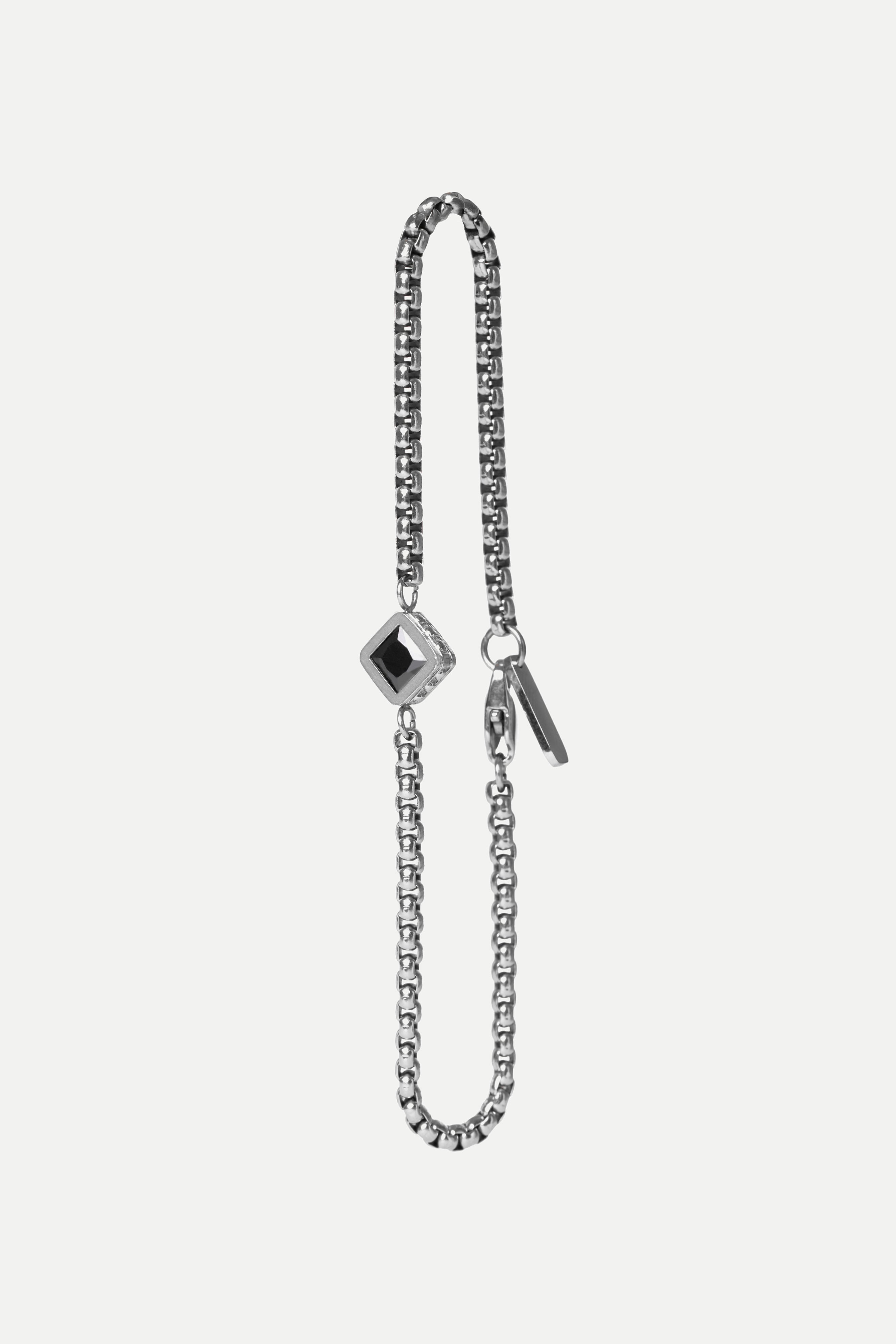 Pulsera de cadena - Ónix (Plata)