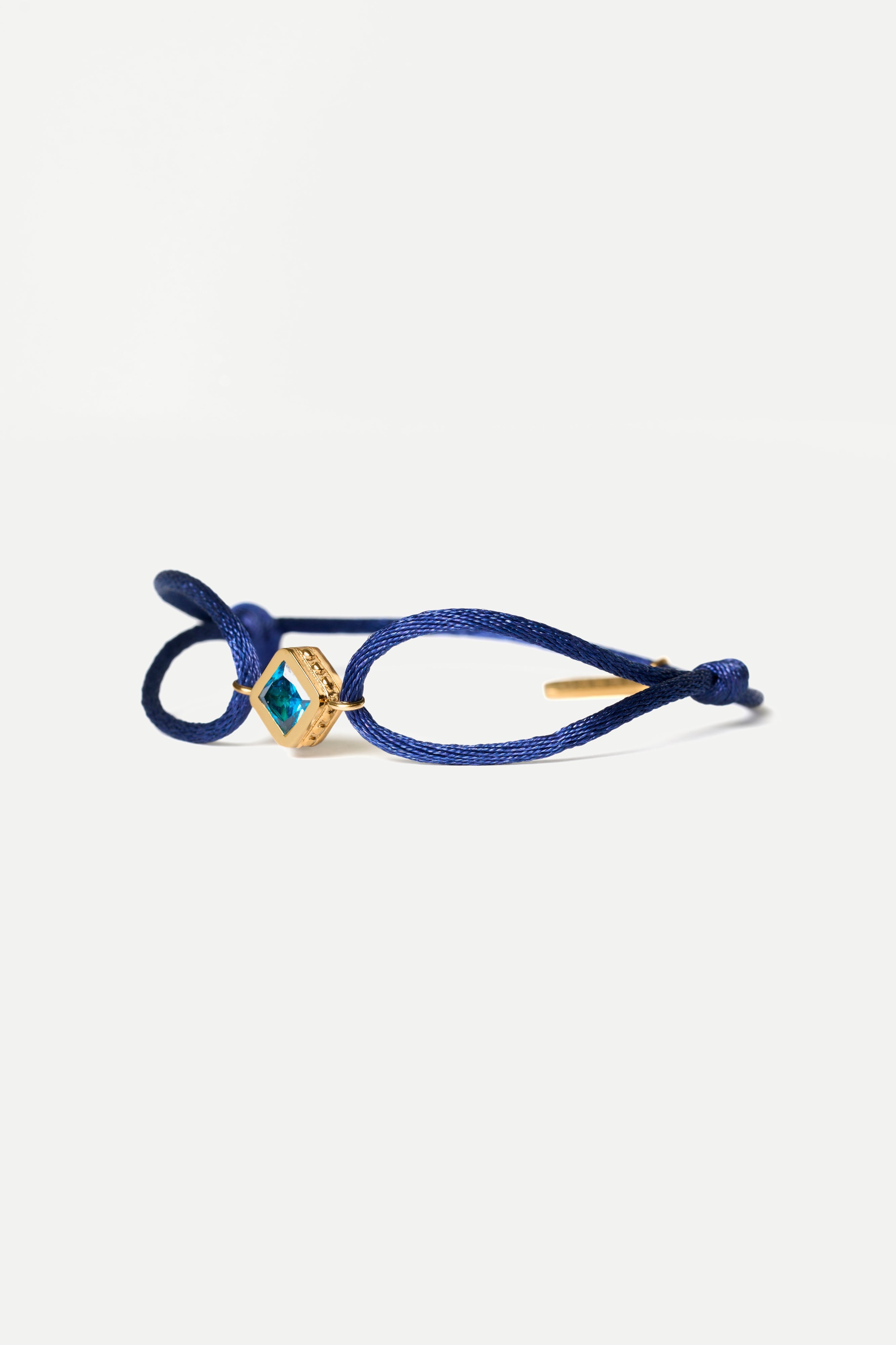 Pulsera de cordón - Topacio azul (Oro)