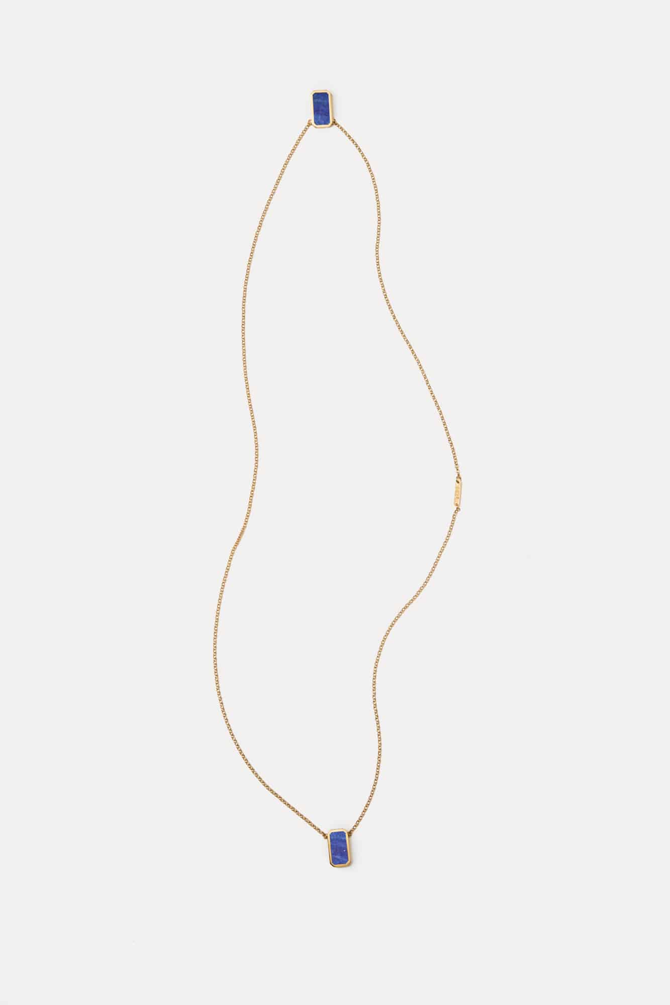 Escapulario lapis bleu - Collier plaqué or 18K